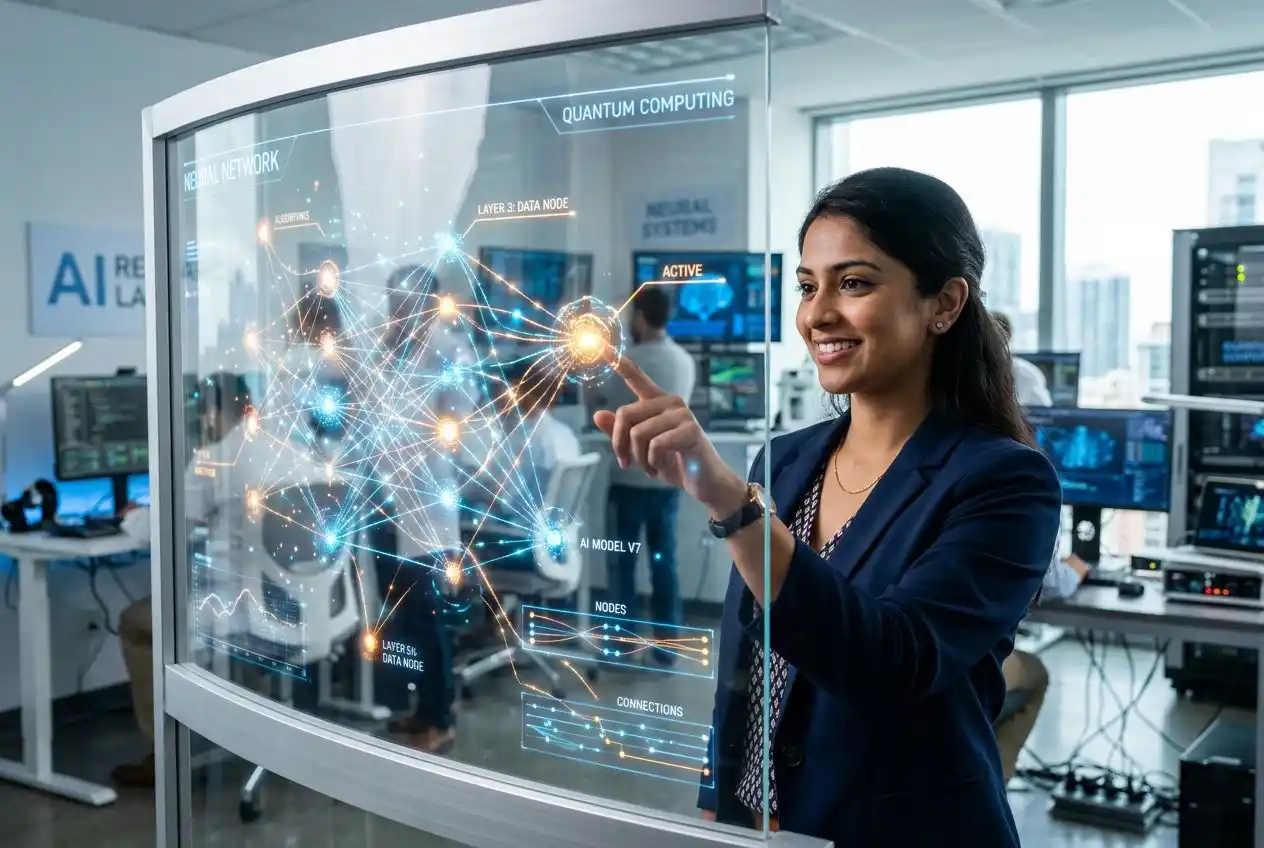 Student exploring artificial intelligence and machine learning online at AGTU